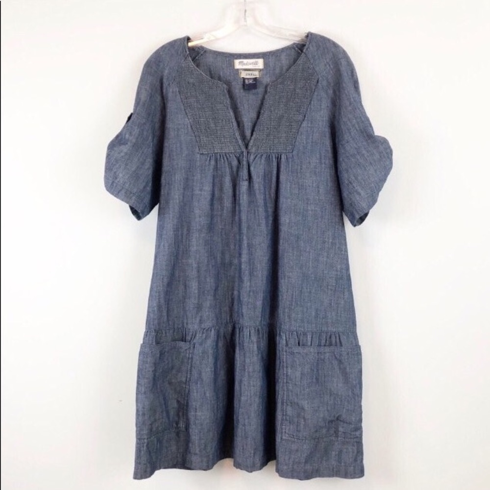 Madewell Denim Chambray shift dress size small
